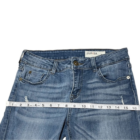 Pistola Blue Distressed Ankle Zip Size 28 - Picture 4 of 12